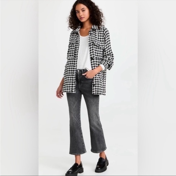 Frame Jeans Le One Crop Mini Boot in Faded Black Hughes - Picture 1 of 11